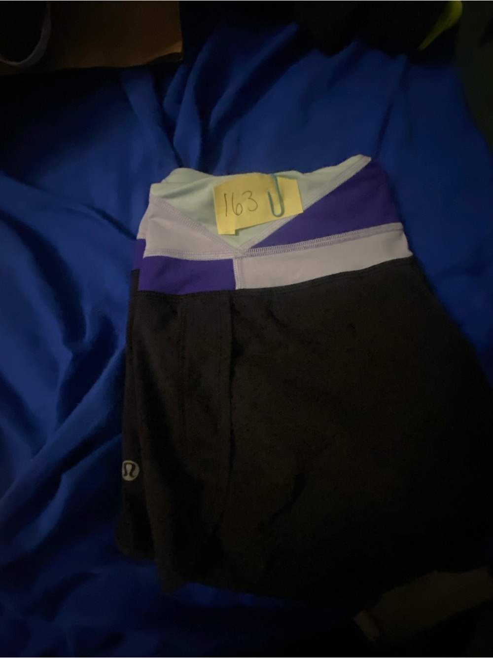 lululemon athletica Black Shorts with Mint & Purple Waistband